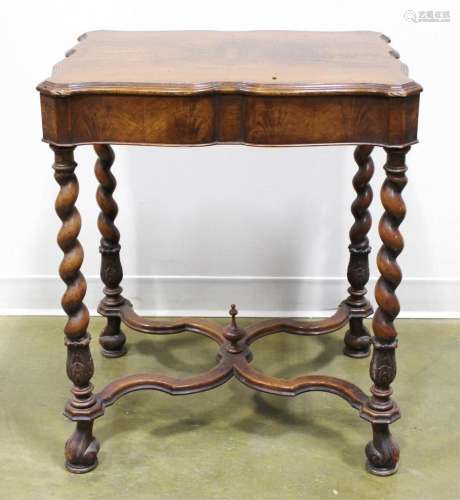 A Vintage Burl Walnut Side Table