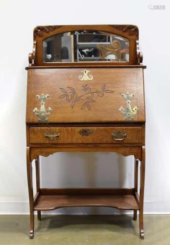 A Vintage Oak Secretary Front Desk