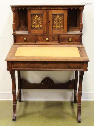 A Vintage Secretary Walnut Desk