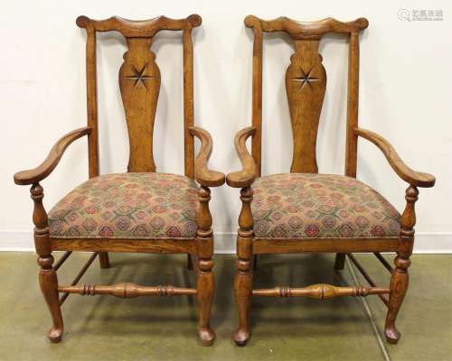 A Pair of Vintage Oak Armchair