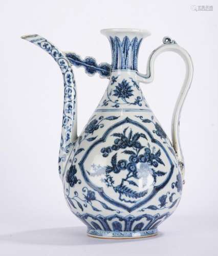 Chinese Blue and White Flowers Ewer