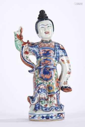 Chinese Wucai Female Immortal Porcelain Figure