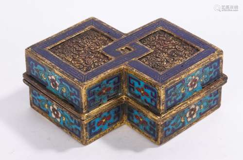 Chinese Cloisonne Enamel and GIlt Bronze Box