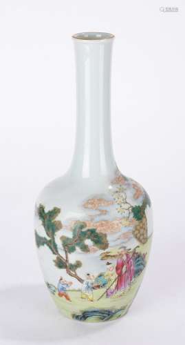 Chinese Famille Rose Elder and Children Vase
