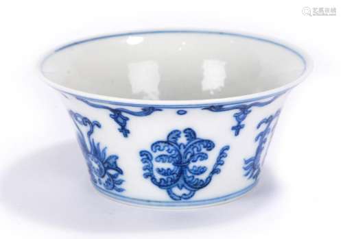 Chinese Blue and White Buddhist Flower Bowl