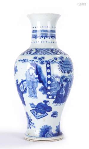 Chinese Blue and White Figures Vase