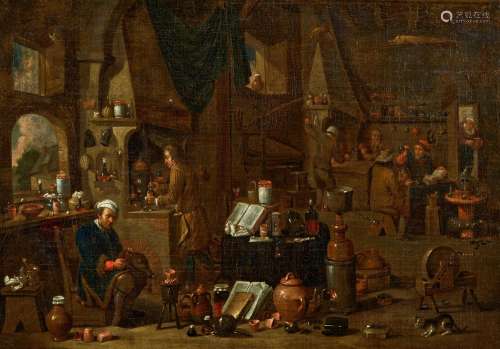 Victor Mahu, Interior Scene with an Alchemist and his Assist...