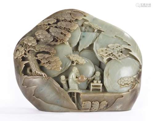 Chinese Opaque Celadon Jade Boulder