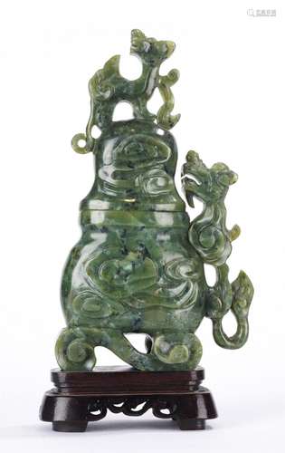 Chinese Green Jade Vase