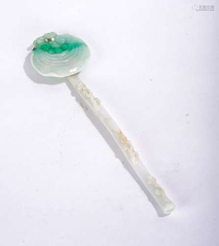 Chinese Jadeite Lingzhi Ruyi Scepter