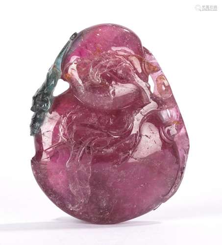 Chinese 'Peach and Bat' Pink Tourmaline