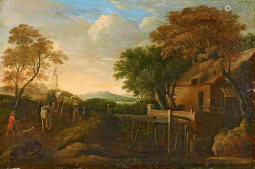 German School, 18th century, Landscape with a Water Mill and...