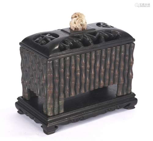 Chinese Bronze Bamboo Rectangular Censer