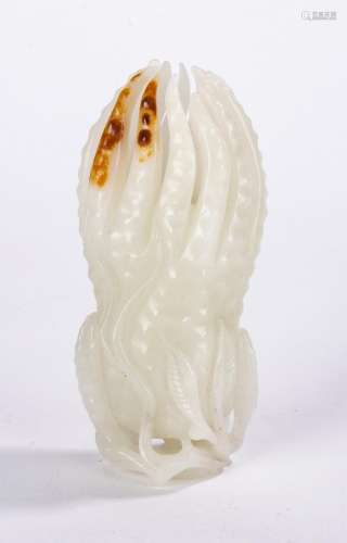Chinese White Jade Finger Citron Carving
