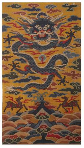 Chinese Embroidered Kesi Dragon Panel