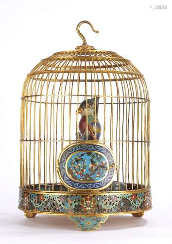 Very Rare Chinese Cloisonne Enamel Bird Cage