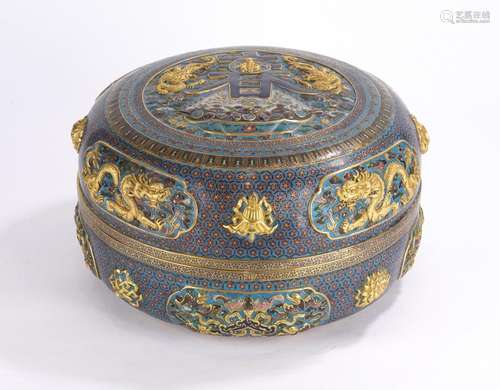 Very Fine Chinese Cloisonne Enamel 'Spring' Box an...