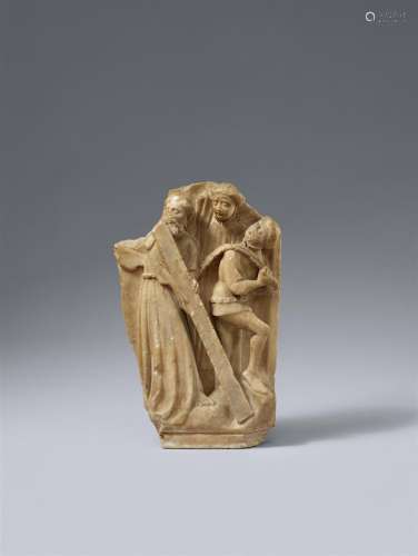 An Alabaster high-relief of Christ Carrying the Cross, Notti...