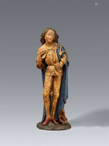 A carved wood figure of Saint George, presumably Swabia, sec...