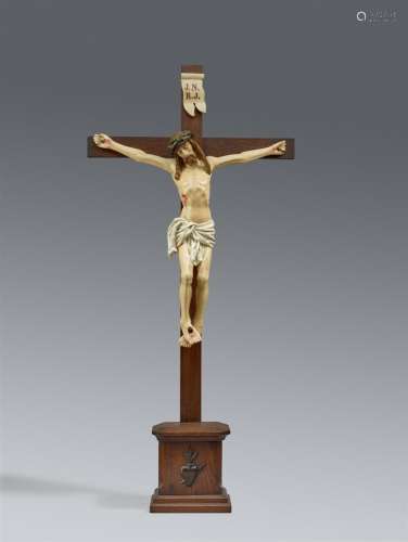 A late 15th century carved wood crucifix, presumably Westpha...