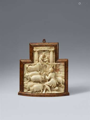 A mid-16th century Flemish alabaster relief with scenes from...