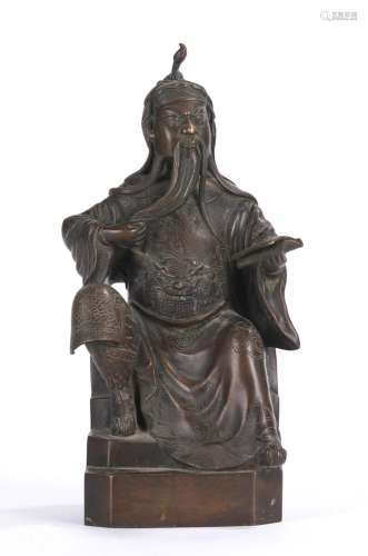 A Large Chinese Guan Yu Seated Figure