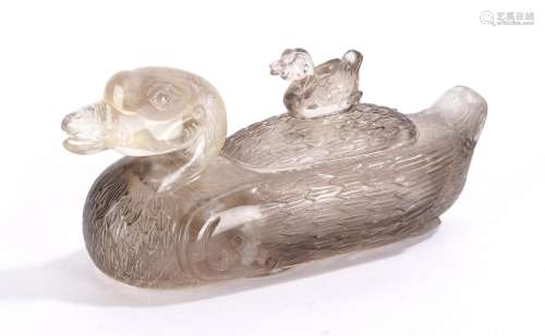 Chinese Smoky Crystal Duck Form Box