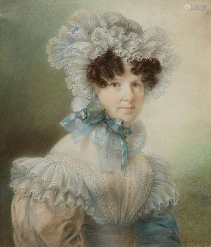 Anton Richter, Portrait of a Lady in a Biedermeier dress