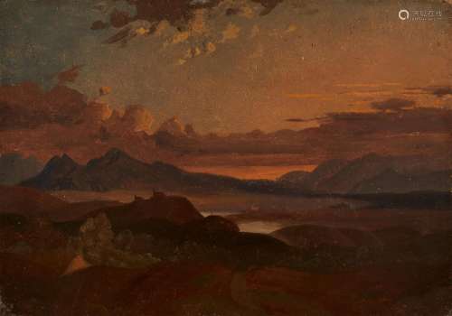 Carl Rottmann, Alpine Landscape in Evening Light