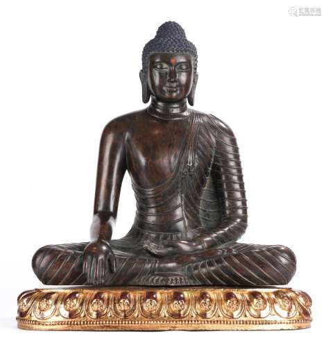 Massive Nanmu Carved Buddha Figure