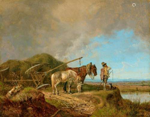 Heinrich Bürkel, The Upturned Hay Wagon