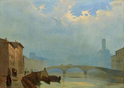 Carlo Canella, View of the Arno Near Pisa