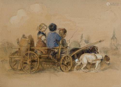 Ludwig Richter, Children in a Dog-Drawn Cart