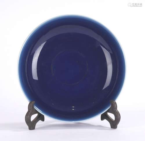 Chinese Monochrome Blue Glazed Dish