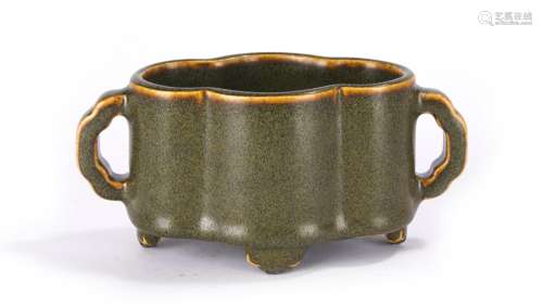 Chinese Tea Dust Glazed Censer