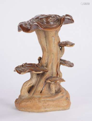 Chinese Brown Glazed Lingzhi Fungus Model