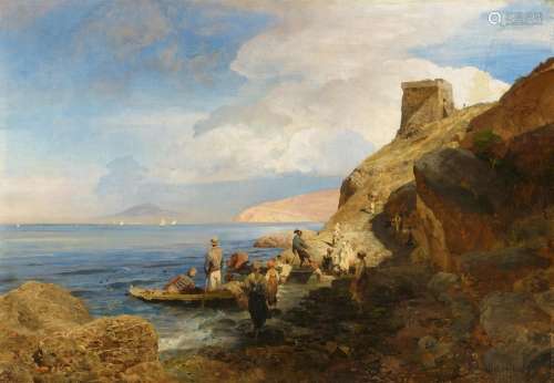 Oswald Achenbach, View from a Bay near Naples