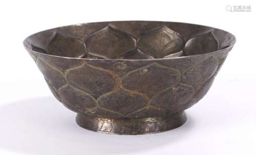 Chinese Silver Lotus Petal Buddhist Bowl