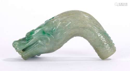Chinese Jadeite Dragon Head Carving
