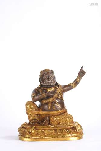 Tibetan Gilt Copper Alloy Figure of Virupa