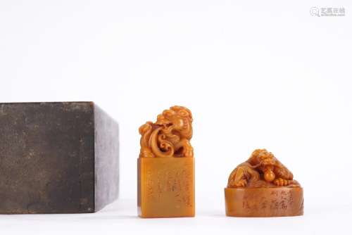 Two Tianhuang or Yellow Soapstone Seals