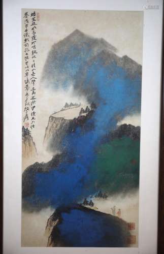 Framed Chinese Water Color Painting