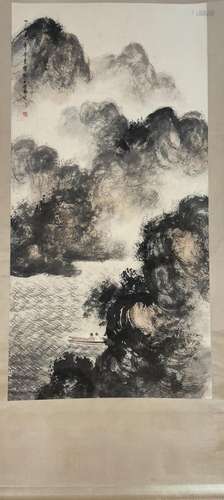 Chinese Painting Scroll of Mountain View