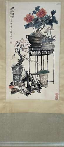 Chinese Painting Scroll of Flower