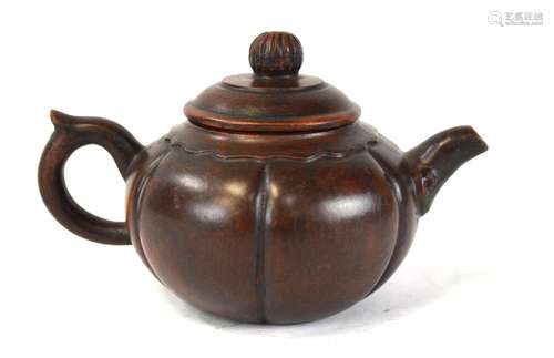 Chinese Lobed Yixing Zisha Teapot