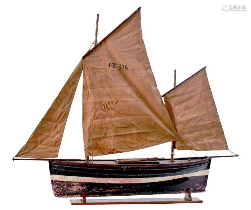 A SCRATCH BUILT MODEL OF A TWO MASTED LUGGER