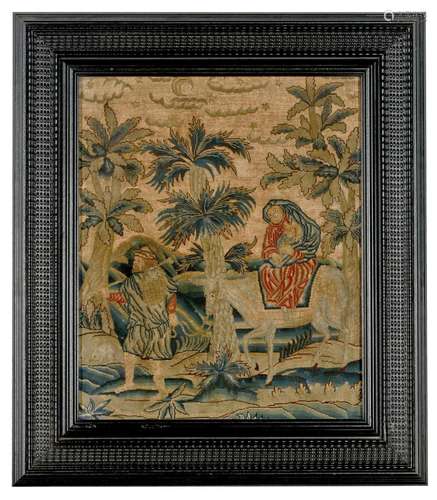 A CHARLES II NEEDLEWORK PANEL