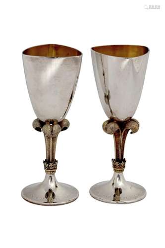 THE ROYAL WEDDING GOBLET: A PAIR OF ELIZABETH II SILVER AND ...