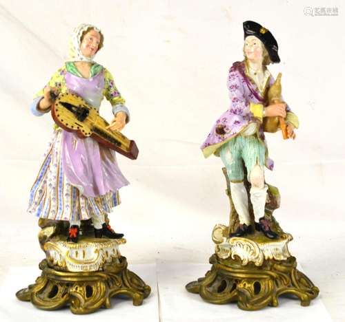 Pr Meissen Figures w Bronze Base