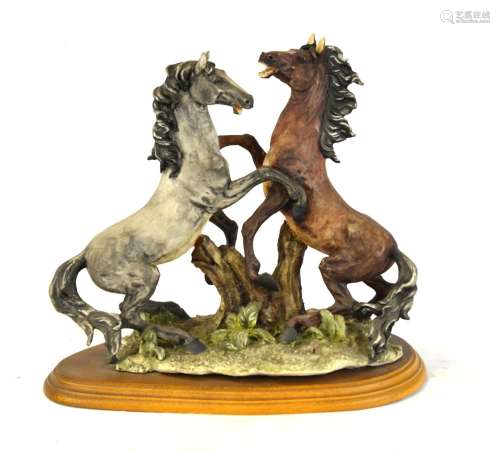 Italian Painted Pottery Horse Statue